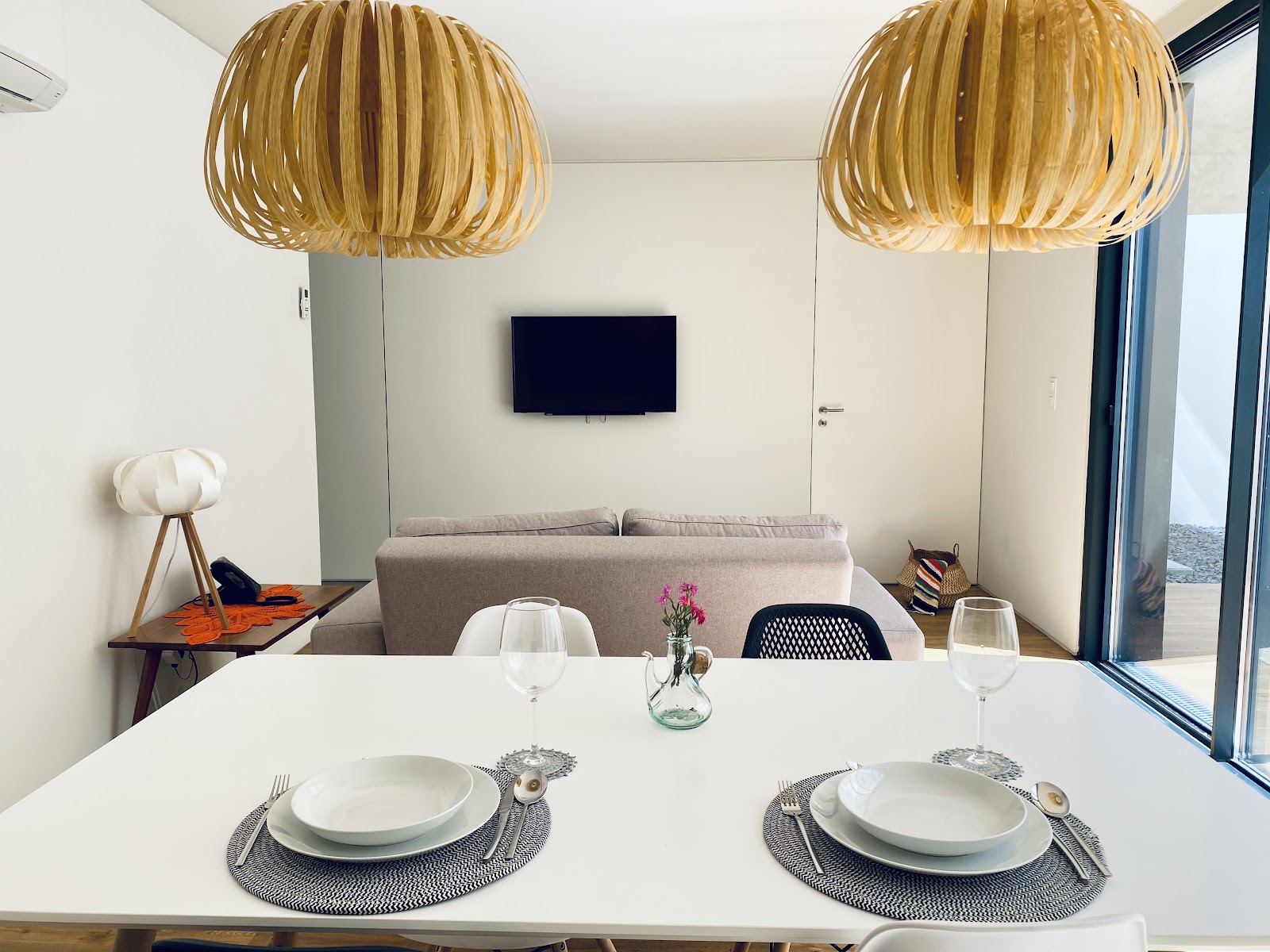Modern kitchenette and dining area at Aljube Residences